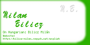 milan bilicz business card